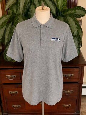 NWT Antigua Seattle Seahawks Gray Polo Shirt Men's 2XL NFL #021